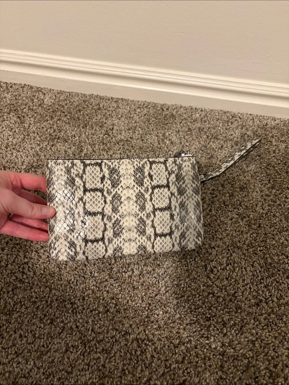 a new day Snake-Print Wristlet - Black & White